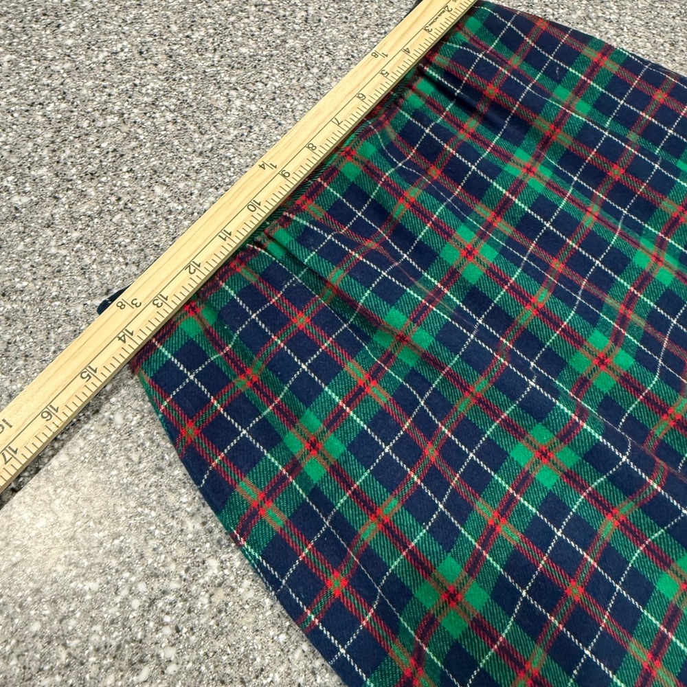 Vintage Pendleton Wool Plaid Midi Skirt Green Navy Red Pockets Made in USA 12 - Picture 8 of 9